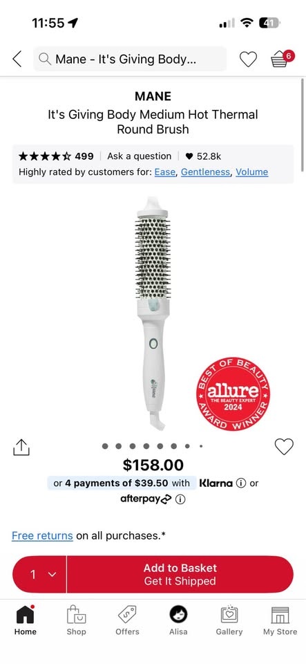 Mane Medium Hot Thermal Round Brush and Case - photo 2