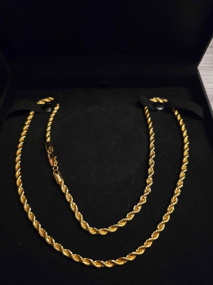 24" Gold Plated Rope Chain 14k Stamped - photo 3
