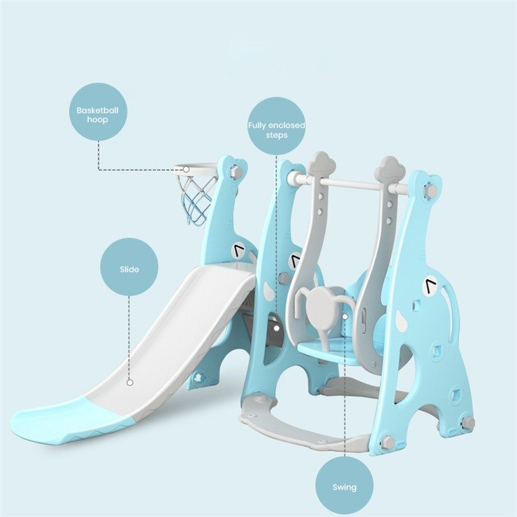 New 3-in-1 Slide and Swing Set with Basketball Hoop - photo 2