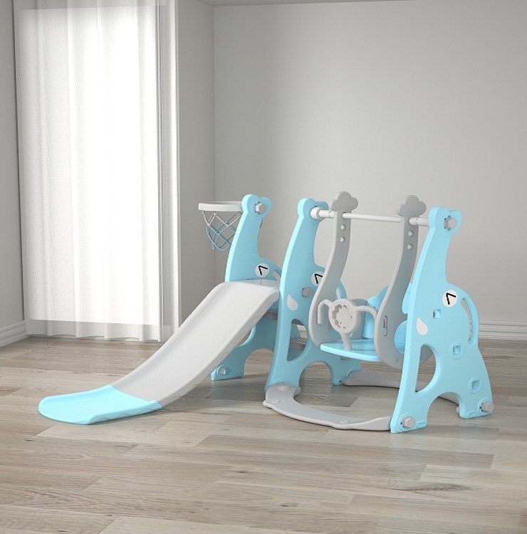 New 3-in-1 Slide and Swing Set with Basketball Hoop - photo 3