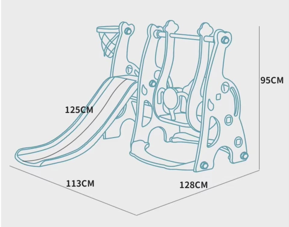 New 3-in-1 Slide and Swing Set with Basketball Hoop - photo 4