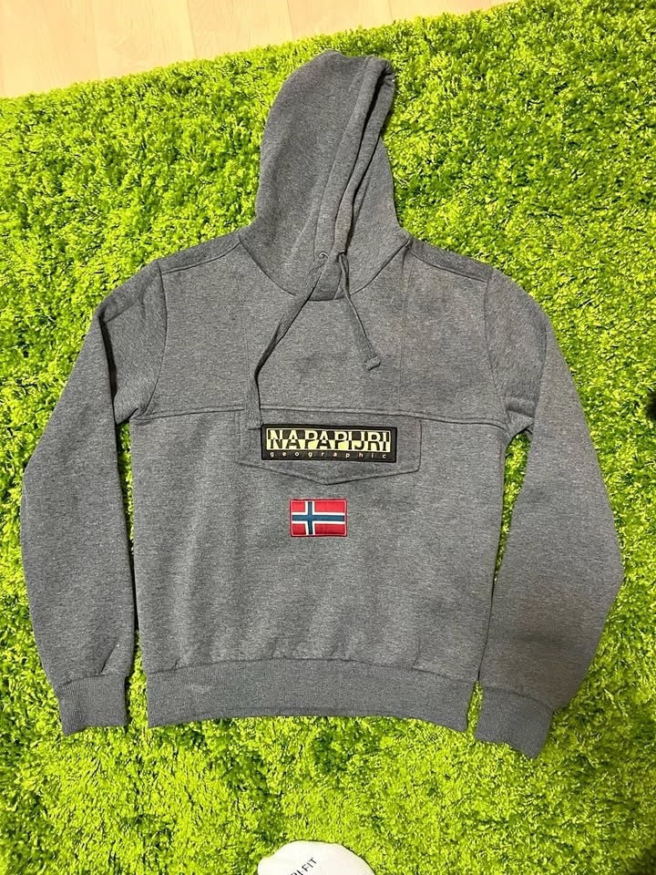 Napapijri Burgee Winter Anorak Hoodie - Grey Melange - Medium