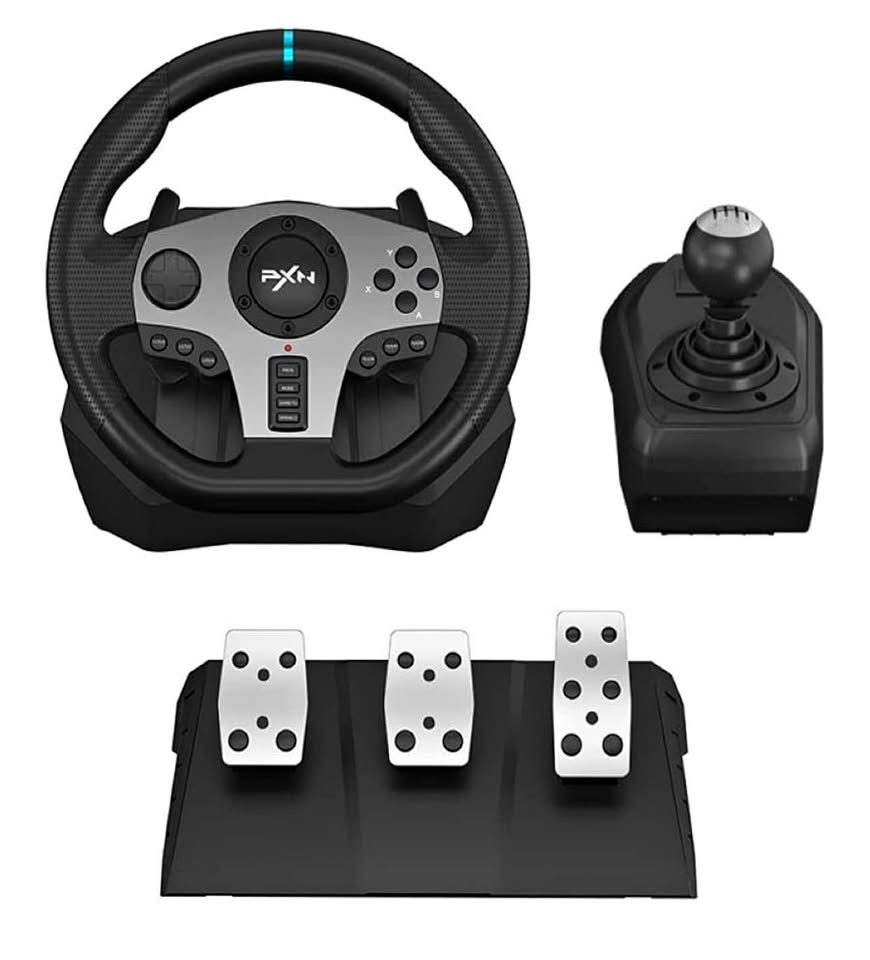 PXN V9 PC Steering Wheel with 3-Pedal Bundle