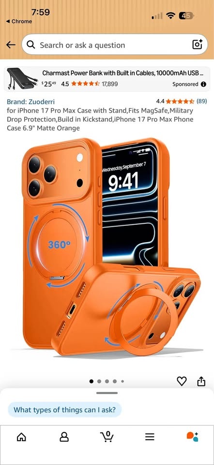 iPhone 17 Pro Max Case with Stand, MagSafe, Drop Protection, Ora
