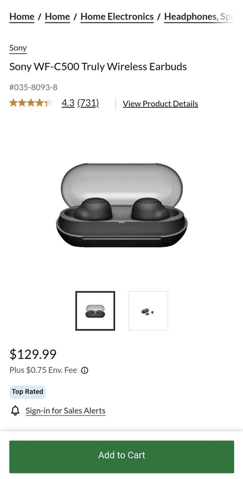 Sony WF-C500 Truly Wireless In-Ear Headphones BRAND NEW - photo 2