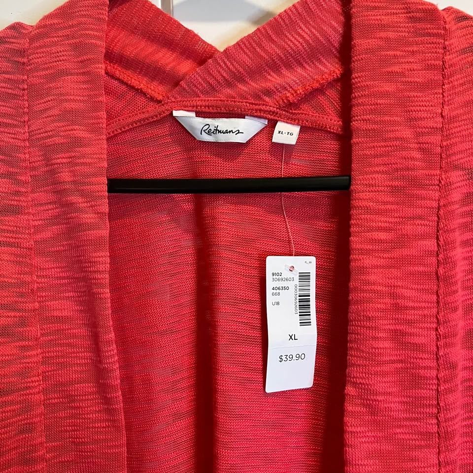 REITMAN’S Coral Open-Front Cardigan NWT - Size XL (fits like L) - photo 2