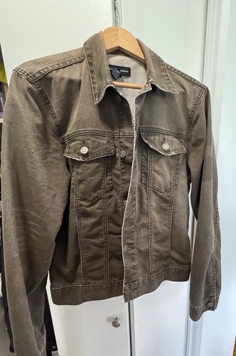 Vintage Distressed Gray Denim Jacket - Club Monaco - Medium
