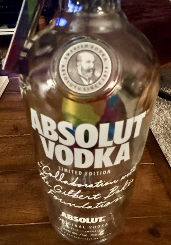 Absolut PRIDE Gilbert Baker 40 Oz Bottle (Empty) .