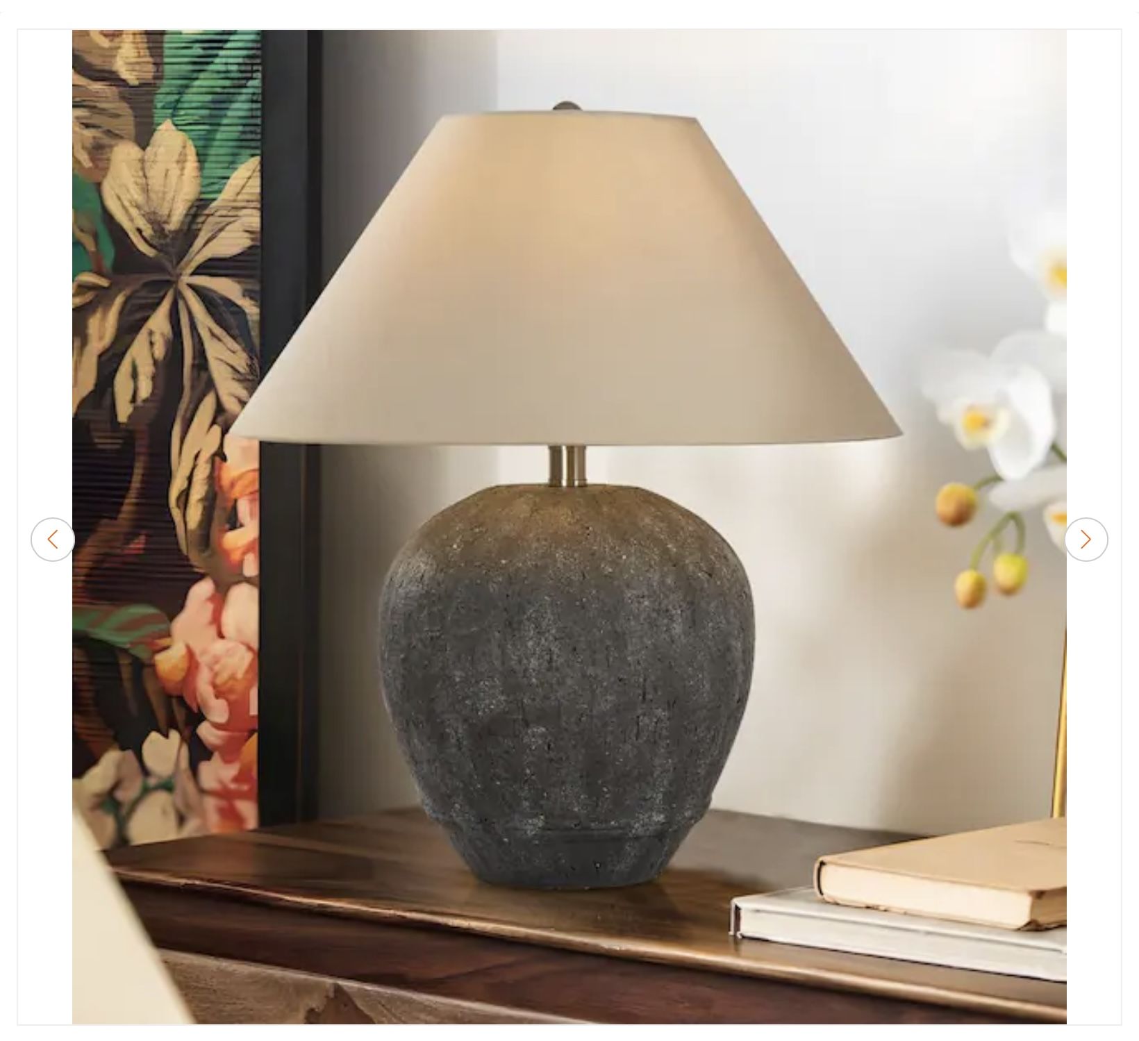 Pia Ricco 21.65 in. Dark Gray Ceramic Table Lamp - photo 2