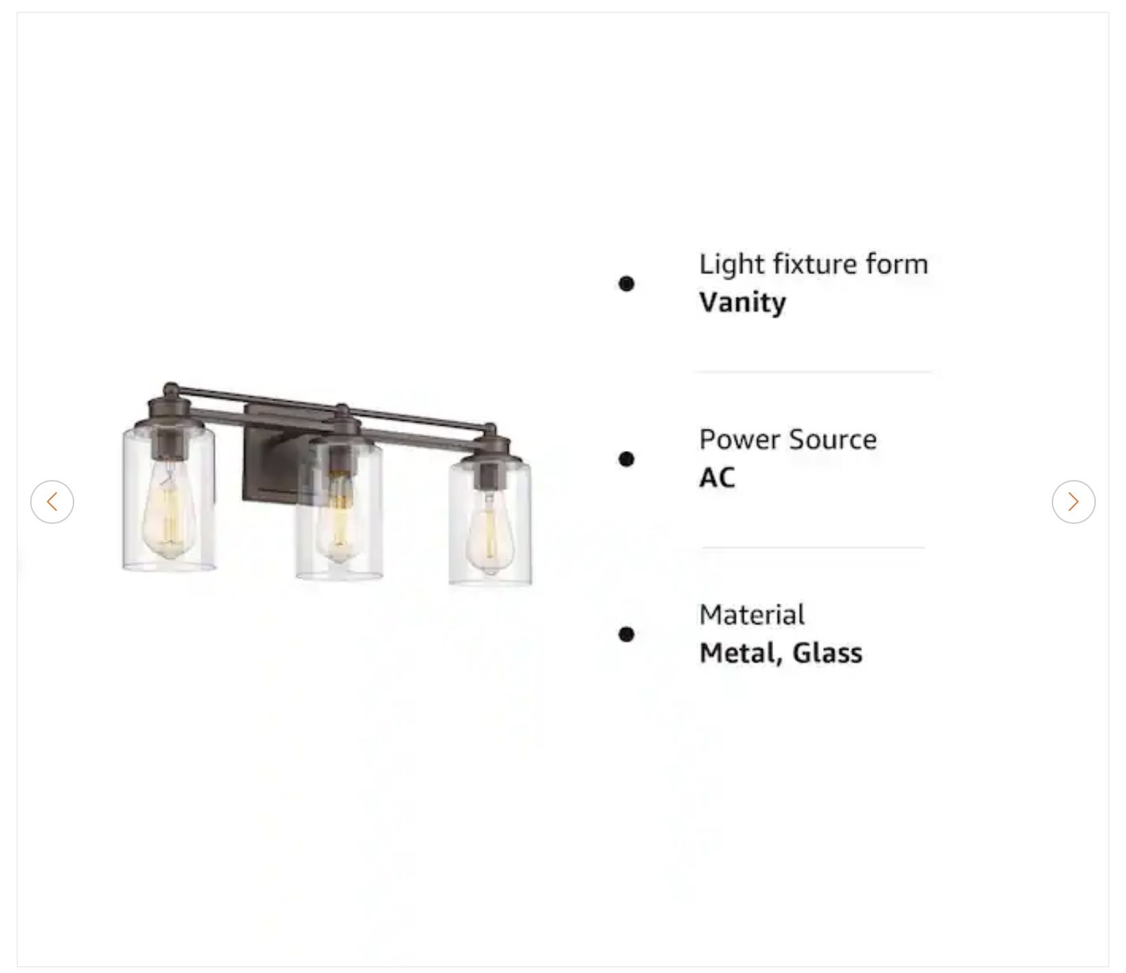 Farmhouse 22.5 in. 3-Light Oil-Rubbed Bronze Bathroom Vanity Lig - photo 3