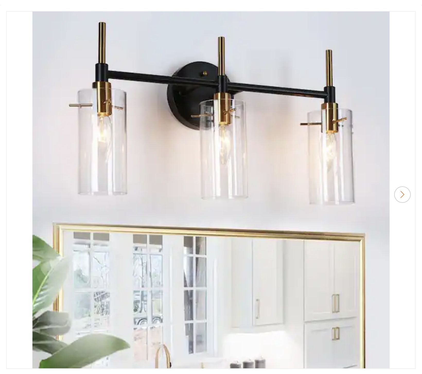 19.5 in. 3-Light Modern Brass Vanity Light