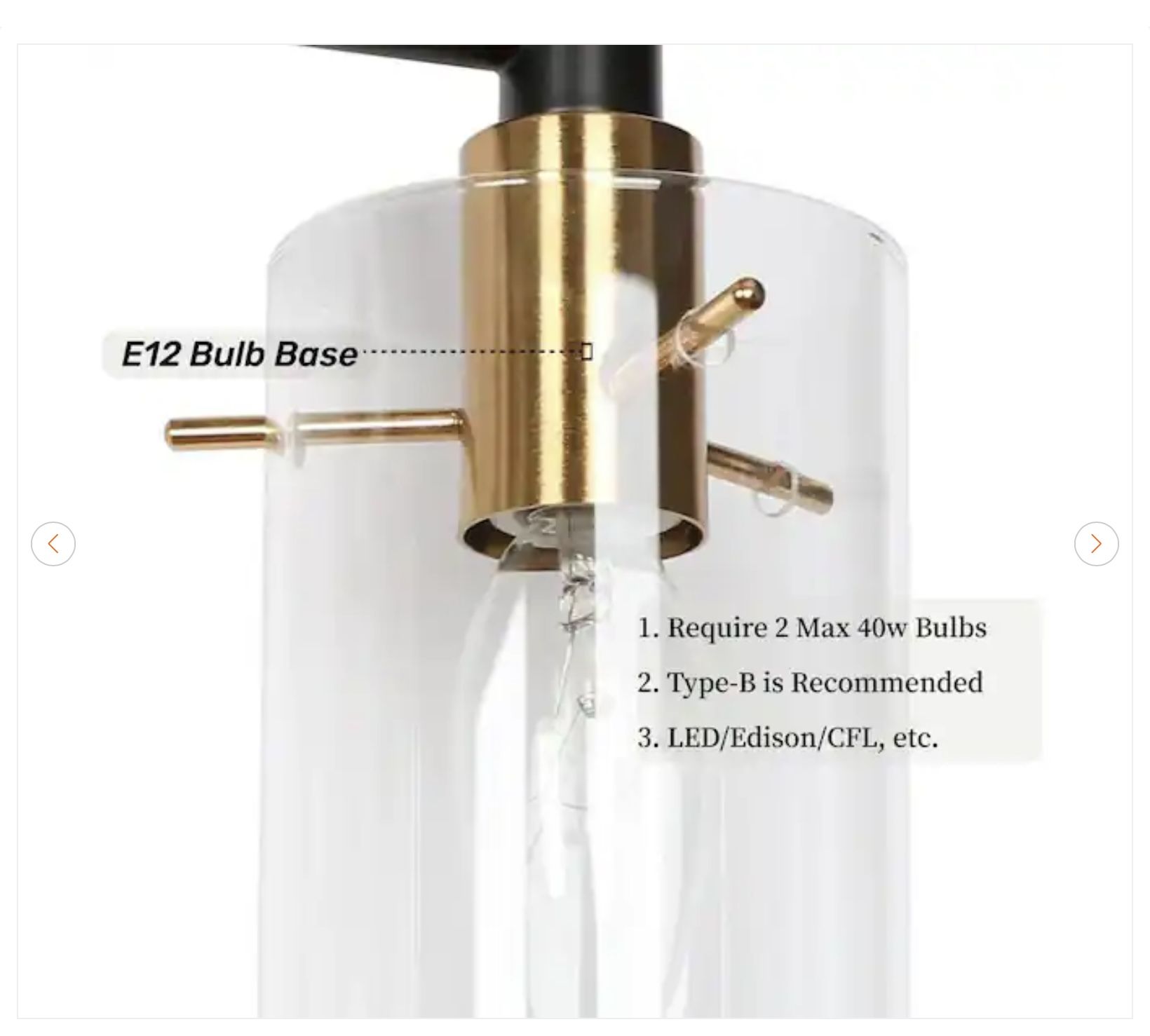 19.5 in. 3-Light Modern Brass Vanity Light - photo 3