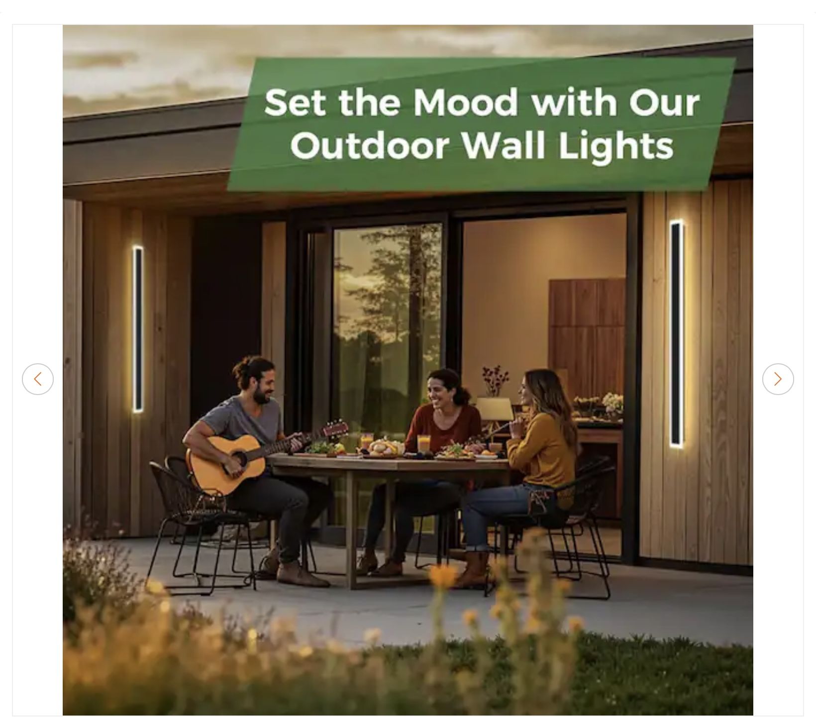 24 in. Black LED Outdoor Wall Light - Waterproof Porch Lantern - photo 2