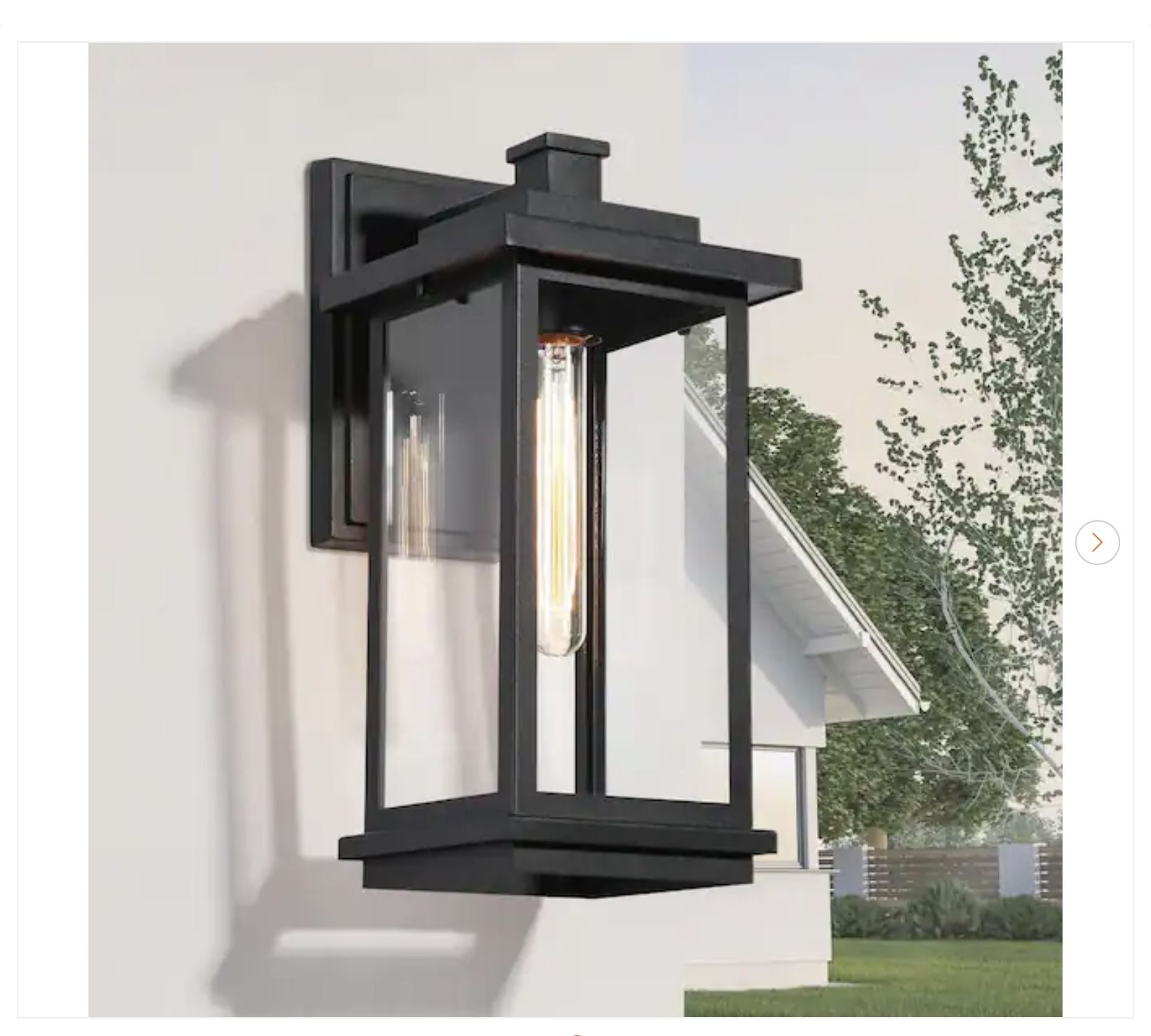 Modern Black Outdoor Wall Lantern