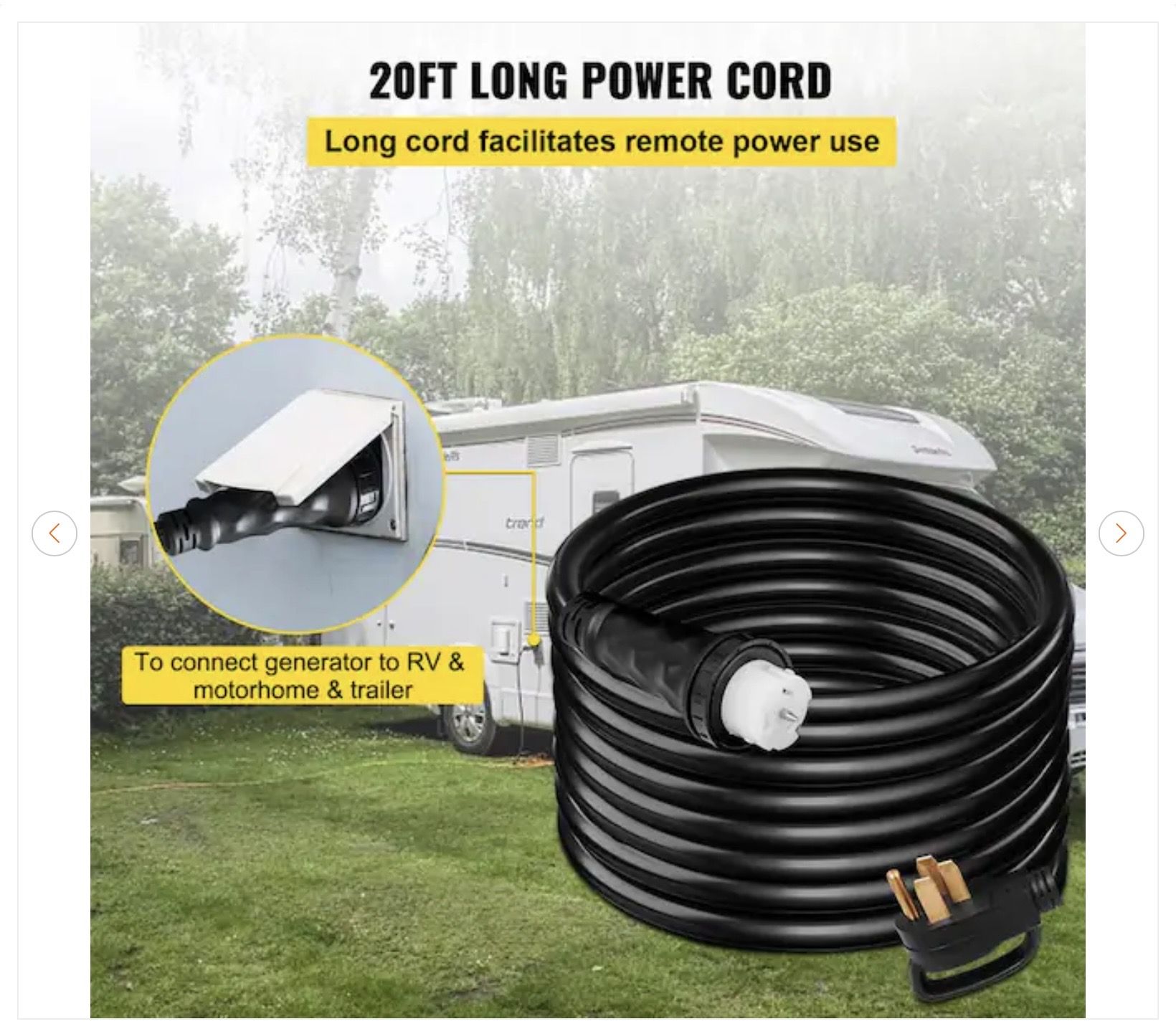 VEVOR 30 ft. Generator Extension Cord 50 Amp 250-Volt - photo 5