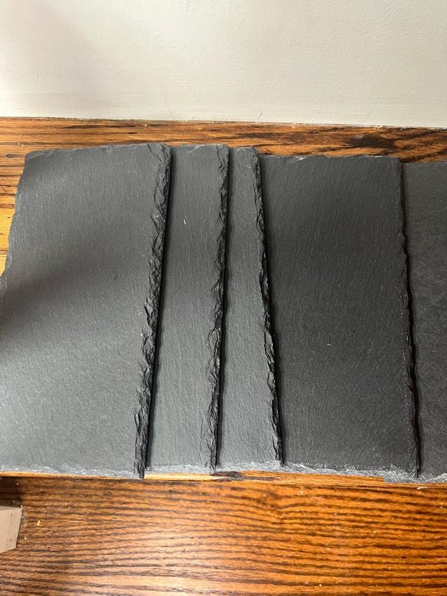 7 Black Stone Slate Serving Trays