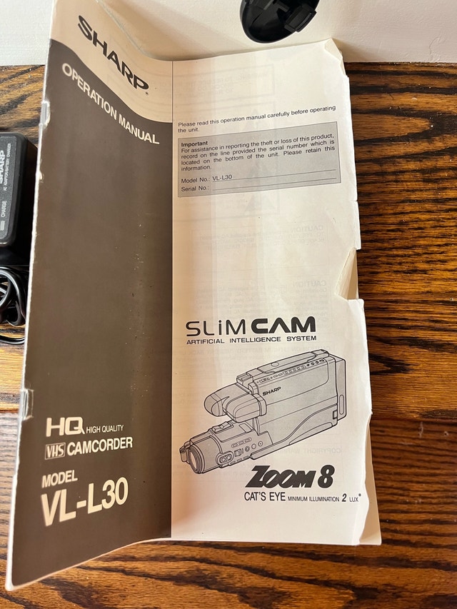 Sharp VL-L30 Camcorder for Parts/Repair - photo 2