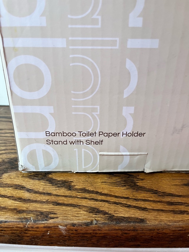 Wealldone Bamboo Toilet Paper Holder with Shelf - photo 3