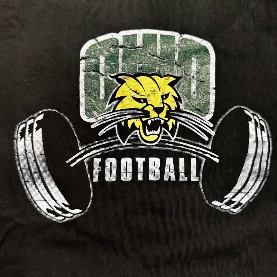 🏈 Vintage Ohio Bobcats Football Tee - Size L (Russell Athletic) - photo 2