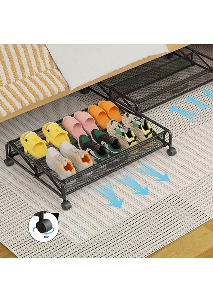 Under Bed Storage Organizer with Wheels for Shoes - photo 3
