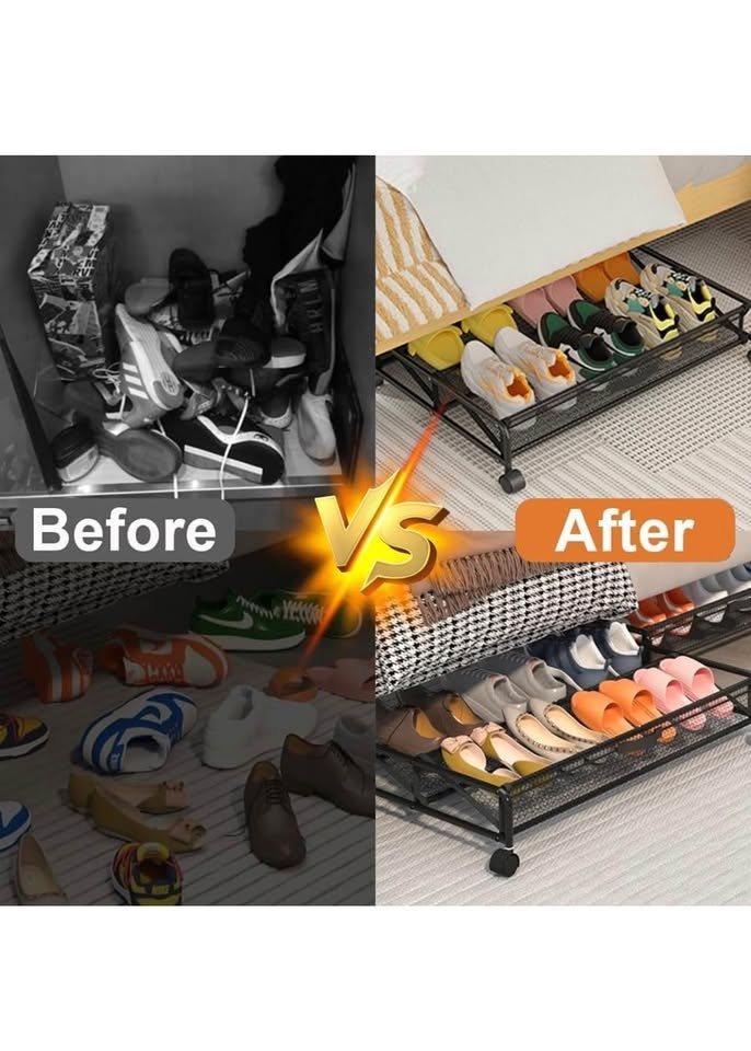 Under Bed Storage Organizer with Wheels for Shoes - photo 4