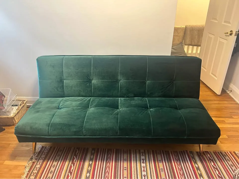 Structube Sofa bed green tufted velvet(DELIVERY AVAILABLE) image indicator(5)