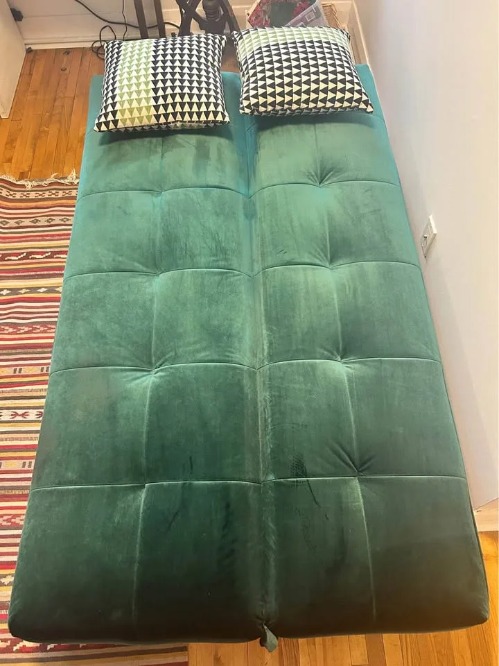 Structube Sofa bed green tufted velvet(DELIVERY AVAILABLE) image indicator(6)