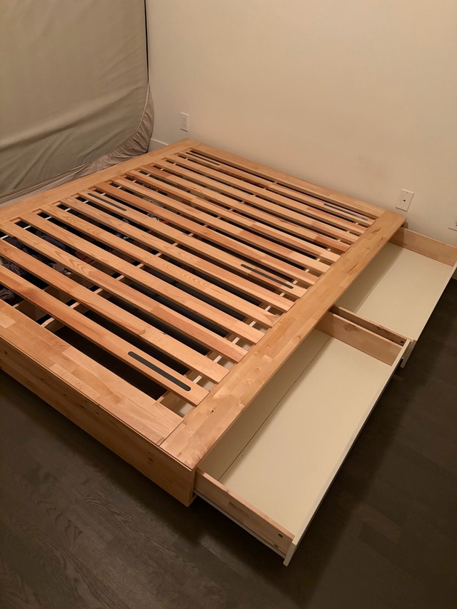 Ikea Mandal Queen Bed Frame w/ Storage