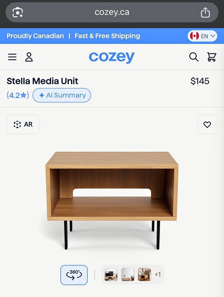 Brand new in box Cozey Stella side table/media unit