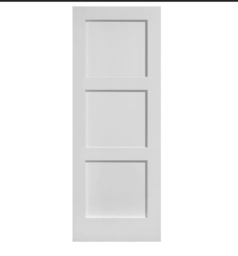 36" x 84" Primed 3-Panel Shaker Interior Door - photo 2