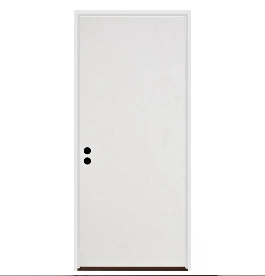 Flush white outdoor door - for outside entrance