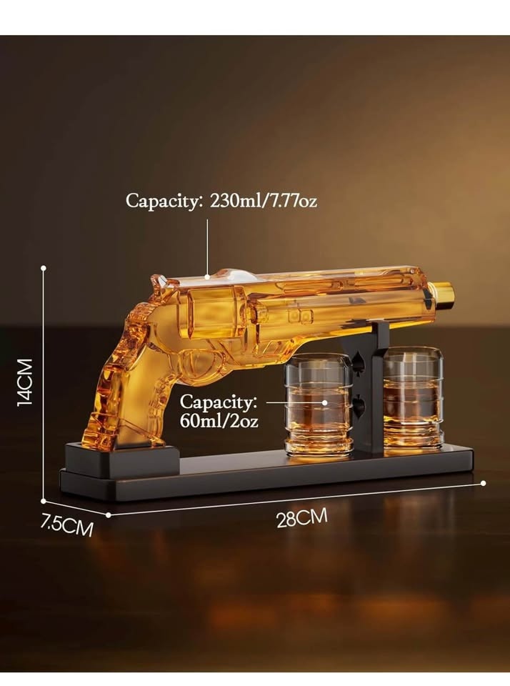 Kollea Whiskey Decanter Set with Shot Glasses - New - photo 3