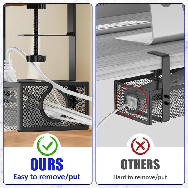 Under Desk Cable Management Tray - Metal Mesh Organizer - photo 3