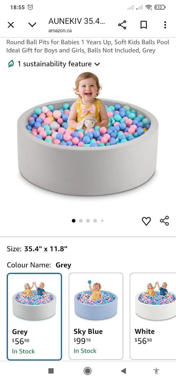 Grey & Pink Large Soft Foam Ball Pit 90x30cm - photo 2
