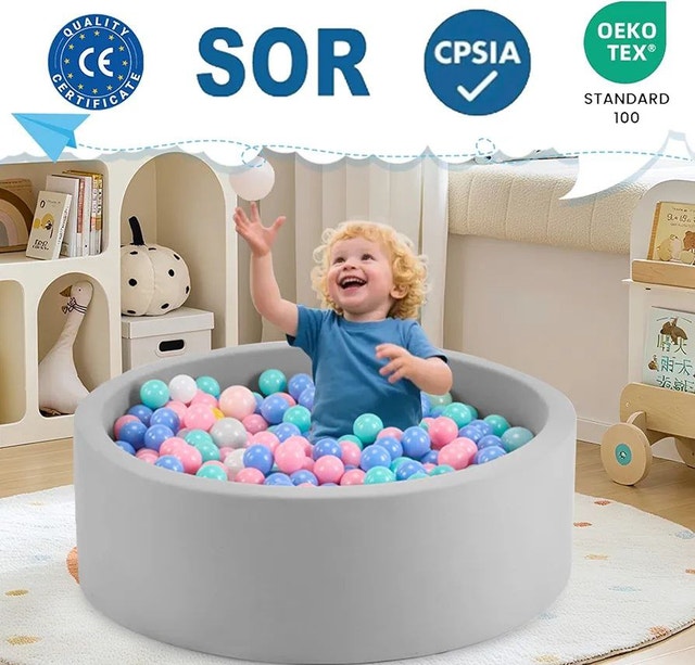 Grey & Pink Large Soft Foam Ball Pit 90x30cm - photo 4
