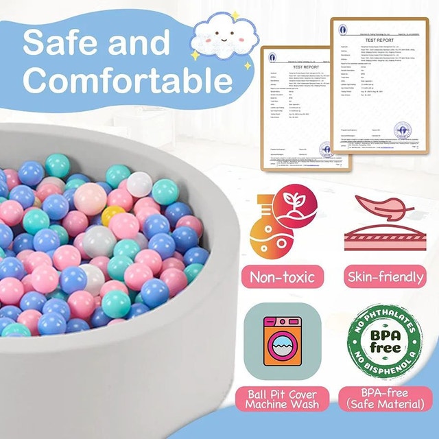 Grey & Pink Large Soft Foam Ball Pit 90x30cm - photo 5