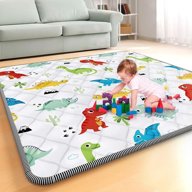 NEW Monkey Print Baby Playpen Mat 45 x 45 inches Soft Safe