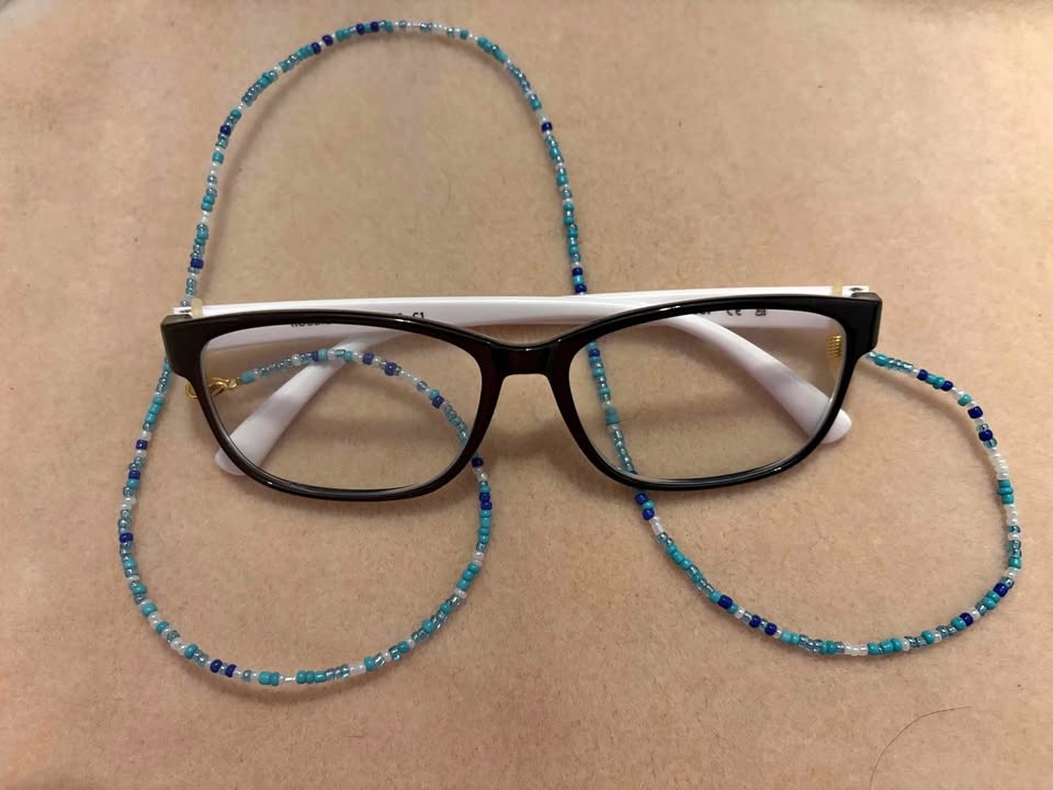 Ocean Blue Boho Glass Strap — Handmade Seed Glass Elegance