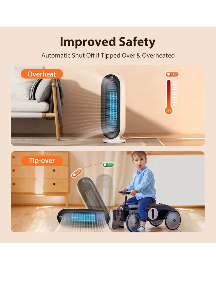 1500W Portable Space Heater - Electric Heater - photo 5