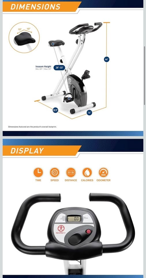 Marcy Foldable Upright Exercise Bike - photo 4