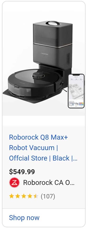 Brand new Roborock Q8 Max+ Robot Vacuum (Black) - photo 3