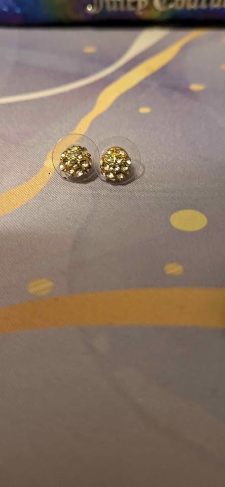 Gold Rhinestone Stud Earrings