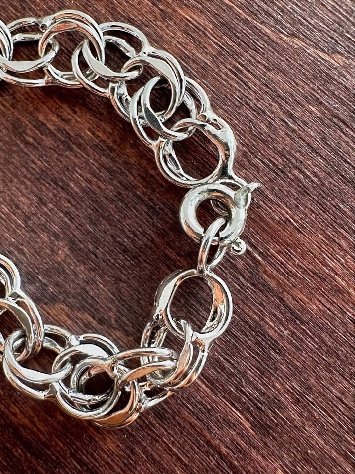 Vintage Chain Bracelet w Pearl Bead - photo 3