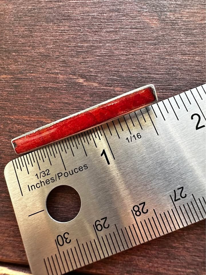 1 inch Red & Silver Pendant Charm