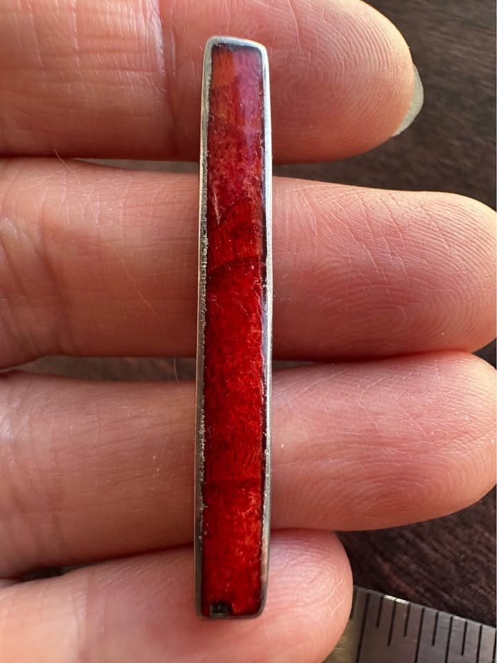 1 inch Red & Silver Pendant Charm - photo 2