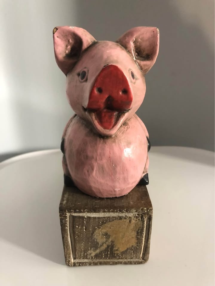 Wooden Pink Pig Doorstop - photo 2