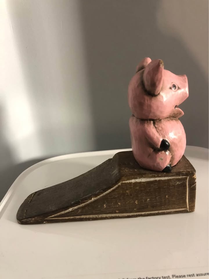 Wooden Pink Pig Doorstop - photo 3