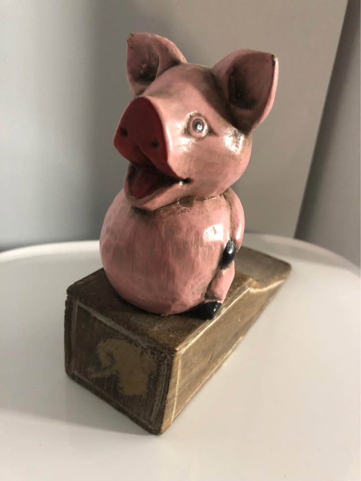 Wooden Pink Pig Doorstop - photo 4