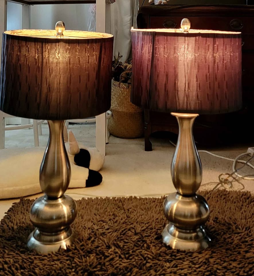 Pair of Lamps with Pleated Shades - photo 3