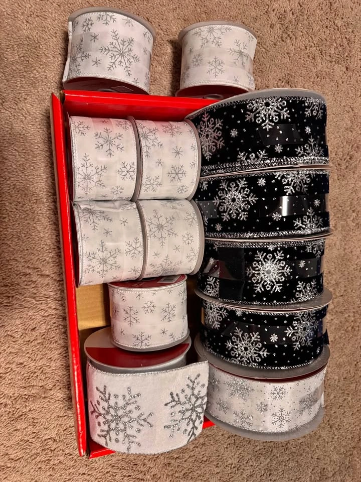You pick! Snowflake Ribbon Blue & White Glitter